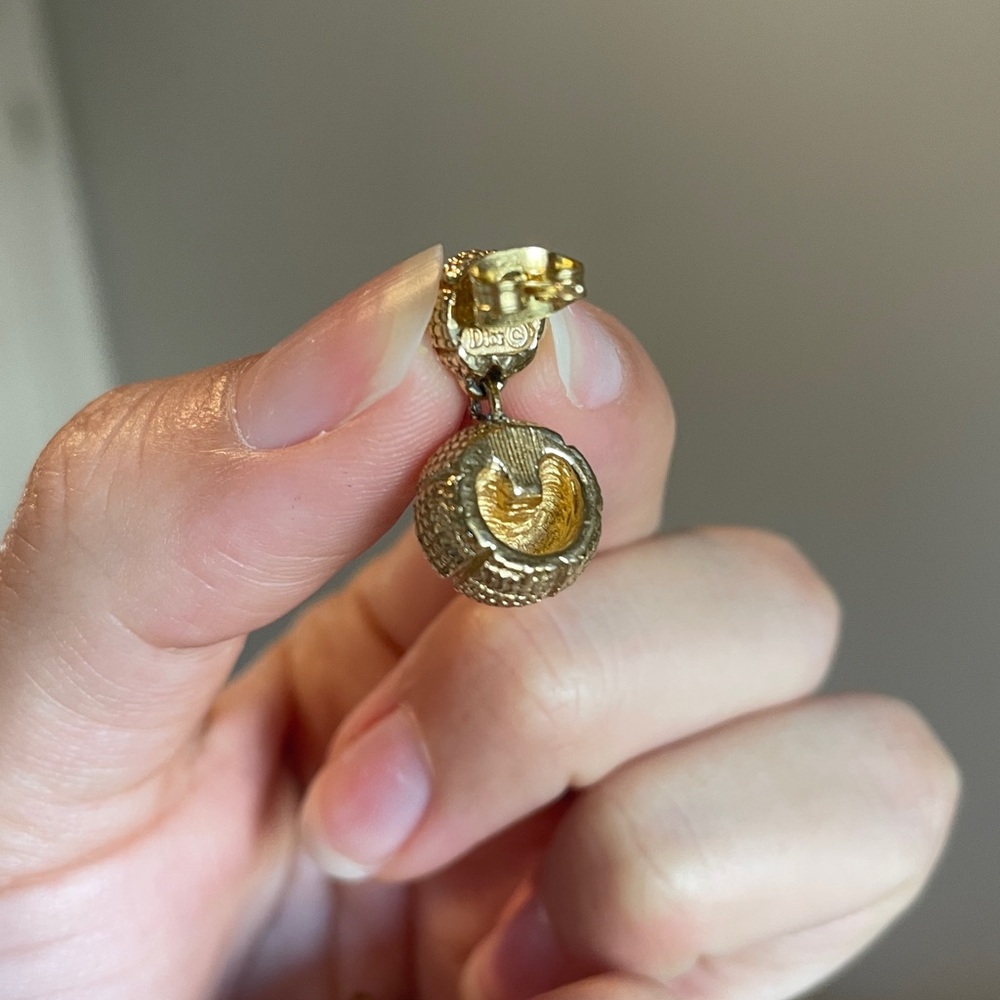 Christian Dior Gold Earrings - Picture 3 of 4